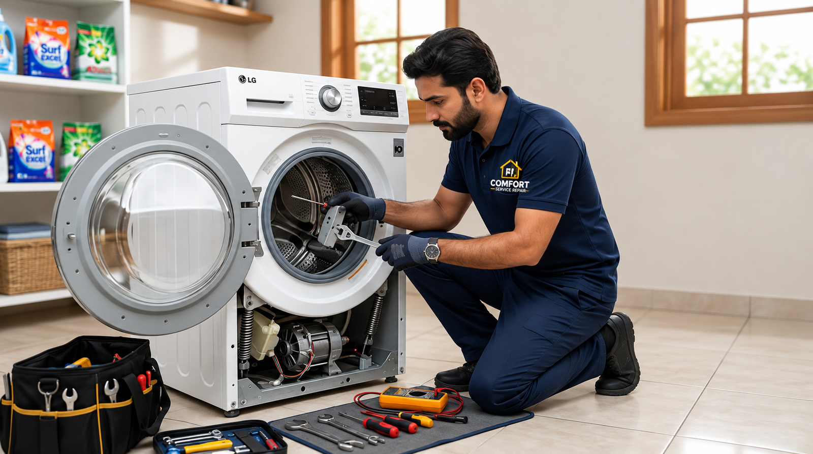 Washing machine repair technician providing service in Gurgaon
